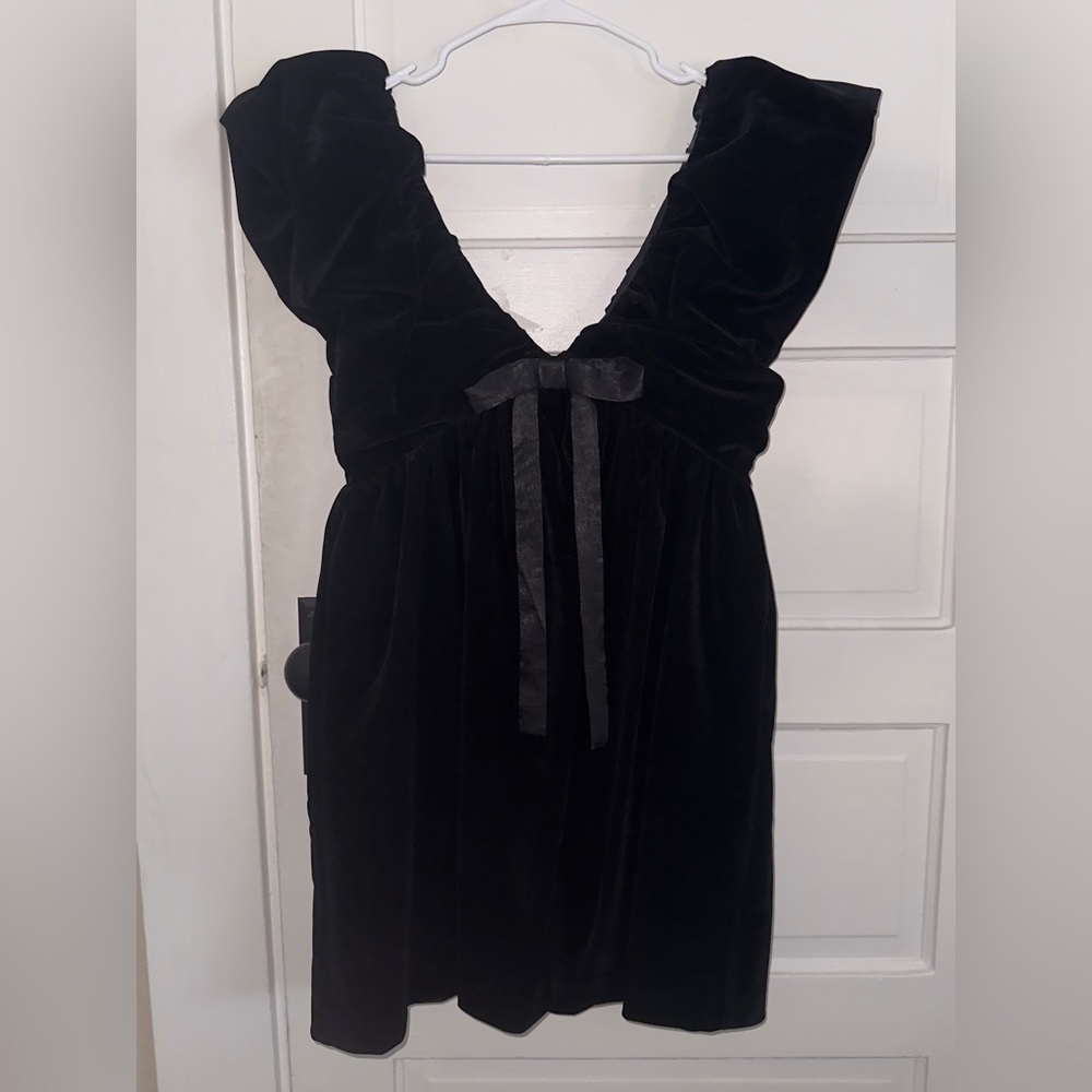 Endless Rose Velvet Bow Mini Dress - Picture 4 of 8